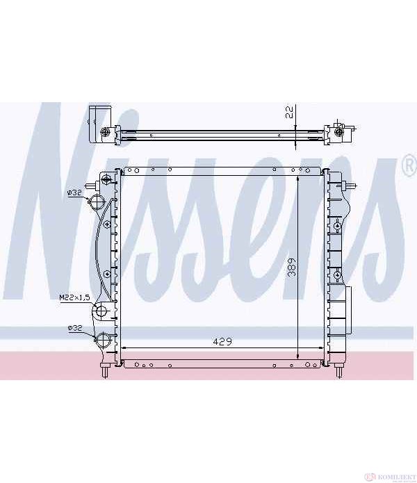РАДИАТОР ВОДЕН RENAULT RAPID (1985-) 1.4 - NISSENS