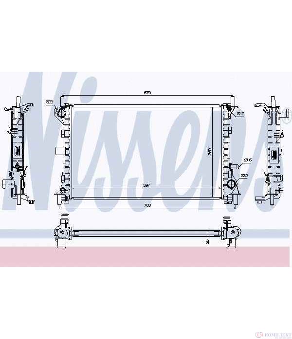 РАДИАТОР ВОДЕН FORD FOCUS (1998-) 2.0 16V - NISSENS