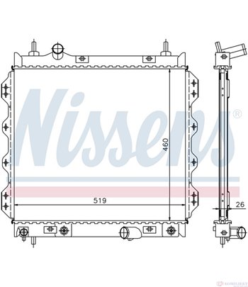 РАДИАТОР ВОДЕН CHRYSLER PT CRUISER CABRIOLET (2004-) 2.4 GT - NISSENS