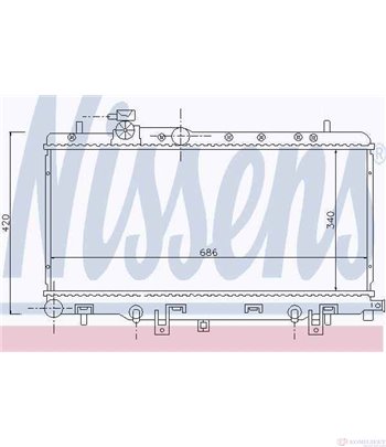 РАДИАТОР ВОДЕН SUBARU IMPREZA COMBI (2000-) 1.6 - NISSENS