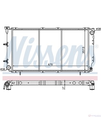 РАДИАТОР ВОДЕН SUBARU LEGACY I (1989-) 1.8 - NISSENS