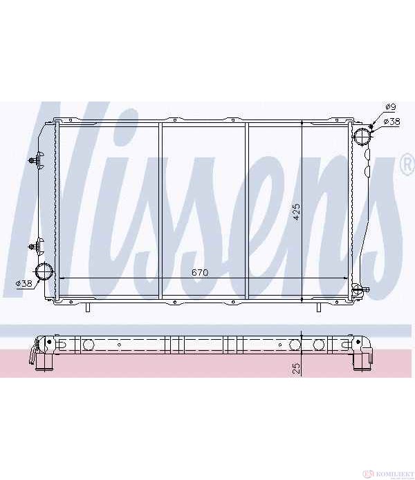 РАДИАТОР ВОДЕН SUBARU IMPREZA COMBI (1992-) 2.0 i Turbo 4WD - NISSENS
