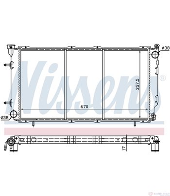 РАДИАТОР ВОДЕН SUBARU LEGACY I (1989-) 2.0 4WD - NISSENS