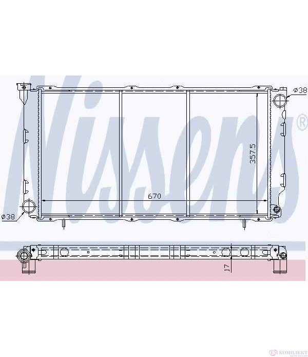 РАДИАТОР ВОДЕН SUBARU LEGACY I COMBI (1989-) 2.0 - NISSENS