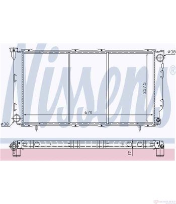 РАДИАТОР ВОДЕН SUBARU LEGACY I (1989-) 2.0 4WD - NISSENS