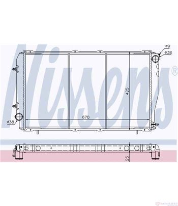 РАДИАТОР ВОДЕН SUBARU IMPREZA COUPE (1995-) 2.0 Turbo 4WD - NISSENS