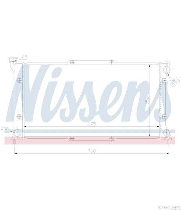 РАДИАТОР ВОДЕН SUBARU LEGACY II (1994-) 2.2 i 4WD - NISSENS