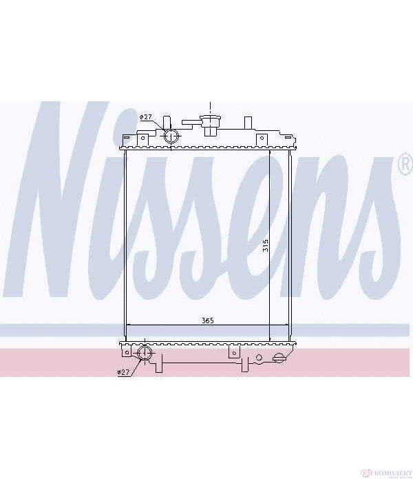 РАДИАТОР ВОДЕН DAIHATSU CUORE VI (1998-) 1.0 i - NISSENS