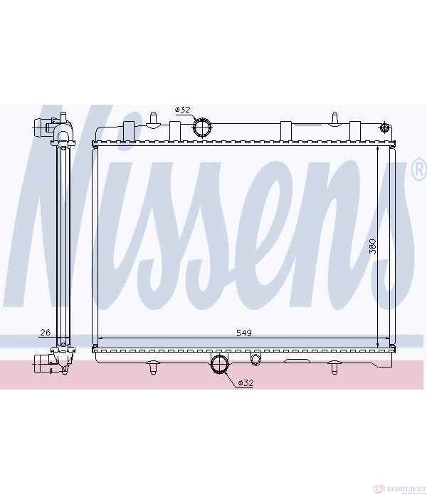 РАДИАТОР ВОДЕН PEUGEOT 308 (2007-) 1.6 16V - NISSENS