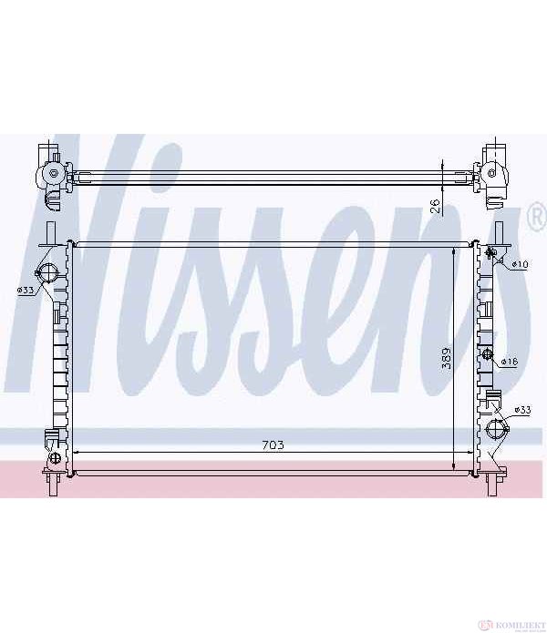 РАДИАТОР ВОДЕН FORD TOURNEO CONNECT (2002-) 1.8 16V - NISSENS