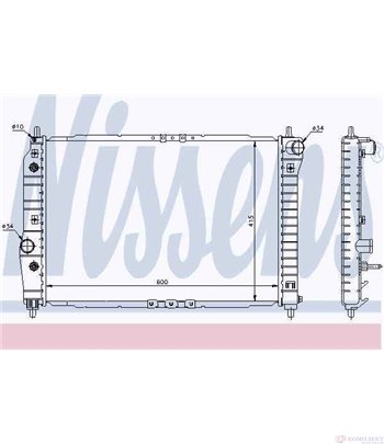 РАДИАТОР ВОДЕН CHEVROLET KALOS SEDAN (2005-) 1.4 16V - NISSENS