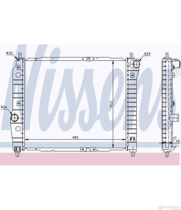 РАДИАТОР ВОДЕН CHEVROLET AVEO HATCHBACK (2008-) 1.4 - NISSENS