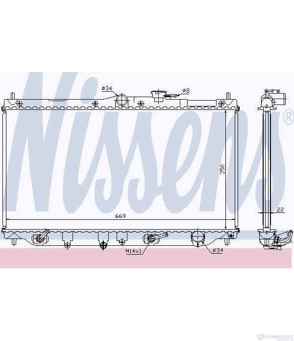 РАДИАТОР ВОДЕН HONDA ACCORD VI (1996-) 1.9 i - NISSENS
