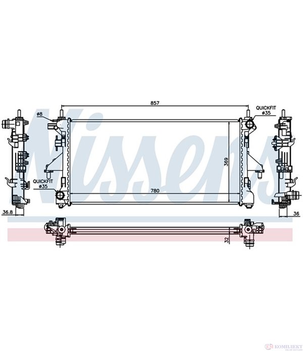 РАДИАТОР ВОДЕН FIAT DUCATO (2006-) 2.3 D 130 Multijet - NISSENS