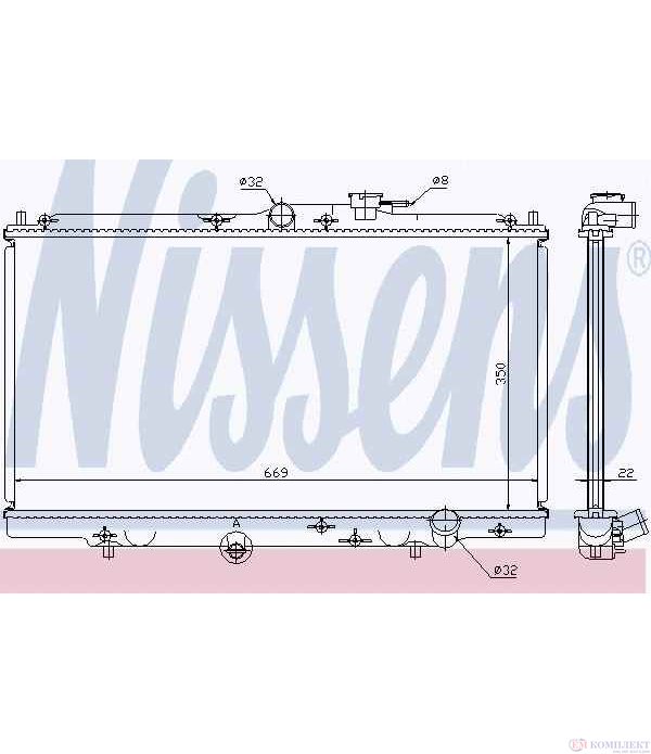 РАДИАТОР ВОДЕН HONDA ACCORD V COUPE (1993-) 2.0 - NISSENS