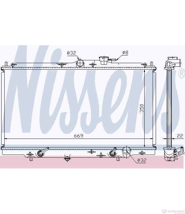 РАДИАТОР ВОДЕН HONDA ACCORD V COUPE (1993-) 2.0 - NISSENS