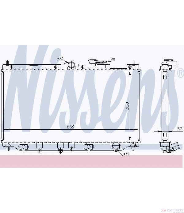 РАДИАТОР ВОДЕН HONDA ACCORD IV (1989-) 2.2 i 16V - NISSENS