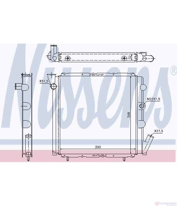 РАДИАТОР ВОДЕН RENAULT R 9 (1981-) 1.7 - NISSENS
