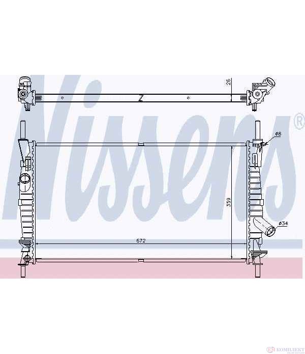 РАДИАТОР ВОДЕН FORD TRANSIT (2000-) 2.0 DI - NISSENS