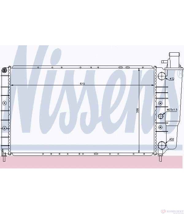 РАДИАТОР ВОДЕН RENAULT R 21 COMBI (1986-) 1.7 - NISSENS