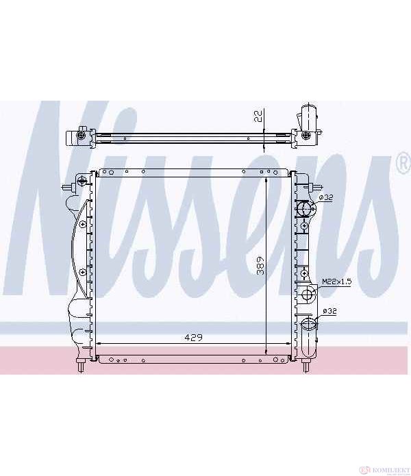 РАДИАТОР ВОДЕН RENAULT CLIO I (1990-) 1.8 Rsi - NISSENS