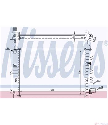 РАДИАТОР ВОДЕН FORD ESCORT VII CABRIOLET (1995-) 1.4 - NISSENS