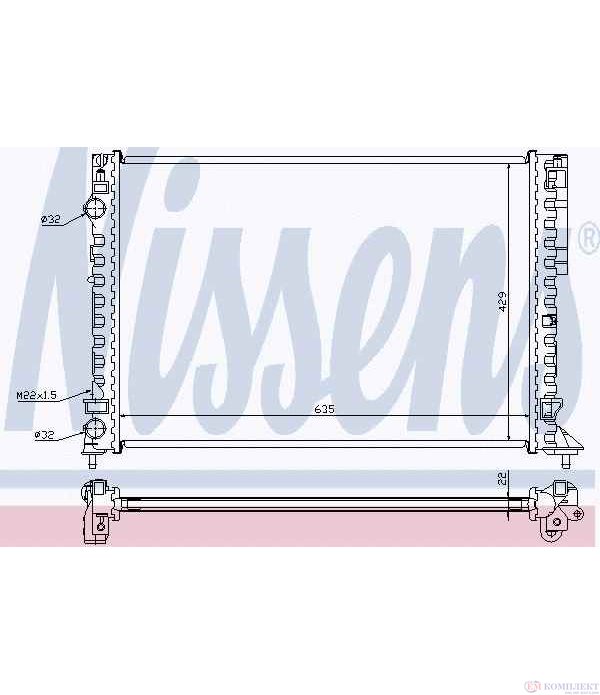 РАДИАТОР ВОДЕН RENAULT LAGUNA GRANDTOUR (1995-) 1.8 16V - NISSENS