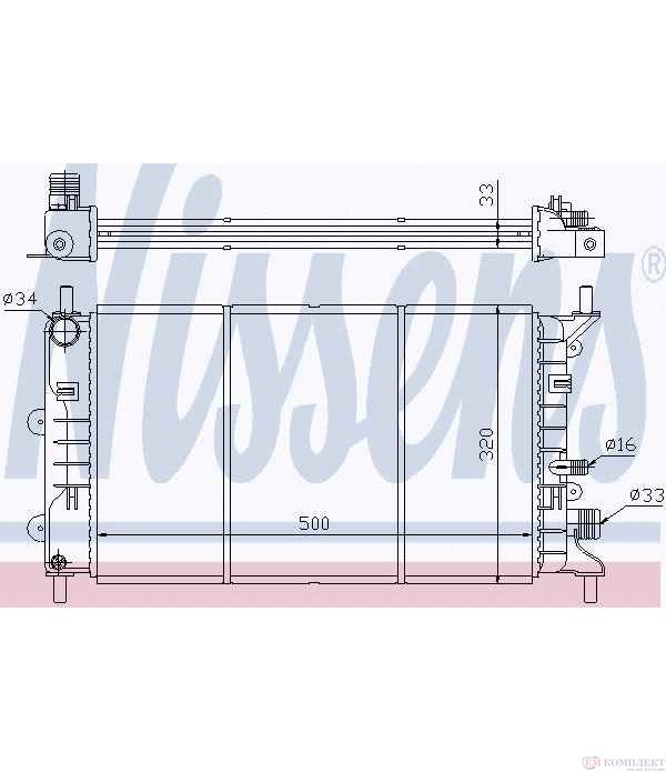 РАДИАТОР ВОДЕН FORD ESCORT V COMBI (1990-) 1.4 - NISSENS