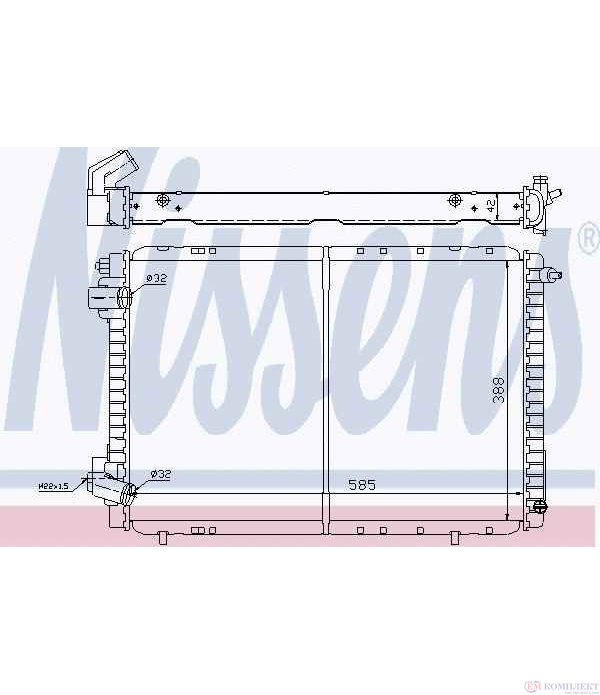 РАДИАТОР ВОДЕН RENAULT R 19 II CABRIOLET (1992-) 1.8 16V - NISSENS