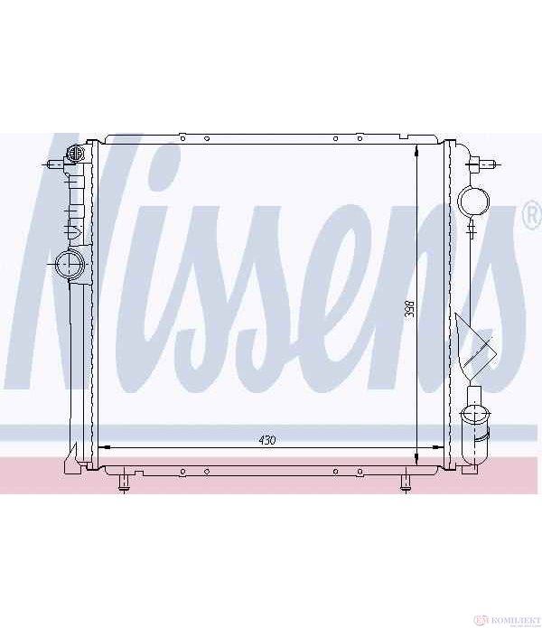 РАДИАТОР ВОДЕН RENAULT R 19 II CHAMADE (1992-) 1.8 16V - NISSENS