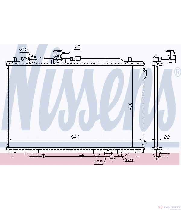 РАДИАТОР ВОДЕН MAZDA 626 III (1987-) 1.8 - NISSENS