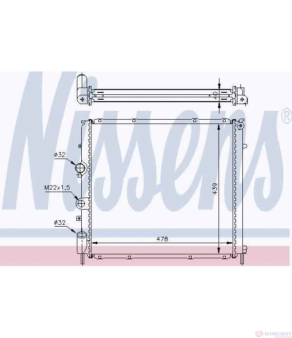 РАДИАТОР ВОДЕН RENAULT KANGOO EXPRESS (1997-) D 65 1.9 - NISSENS