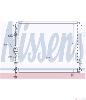 РАДИАТОР ВОДЕН RENAULT MEGANE I COACH (1996-) 1.9 dCi - NISSENS