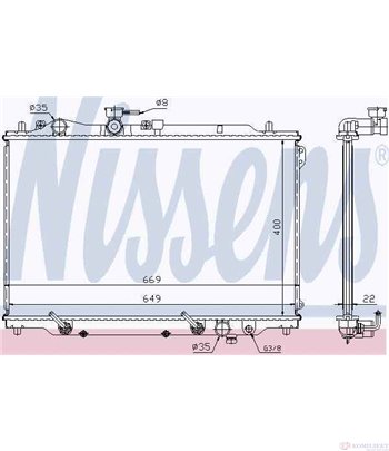 РАДИАТОР ВОДЕН MAZDA 626 III (1987-) 2.0 12V - NISSENS