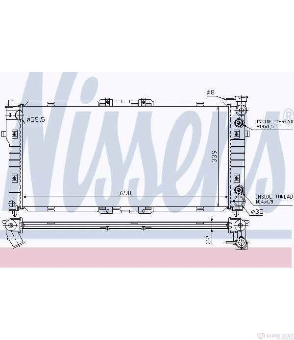 РАДИАТОР ВОДЕН MAZDA 626 V HATCHBACK (1997-) 1.8 - NISSENS