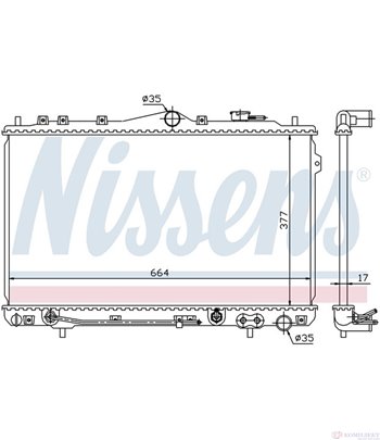 РАДИАТОР ВОДЕН HYUNDAI LANTRA I (1990-) 1.5 i.e. - NISSENS