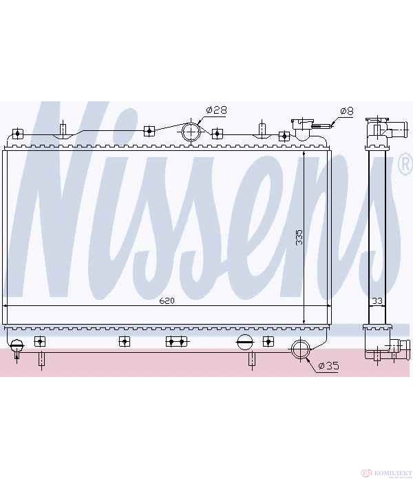 РАДИАТОР ВОДЕН HYUNDAI S COUPE (1990-) 1.5 i - NISSENS