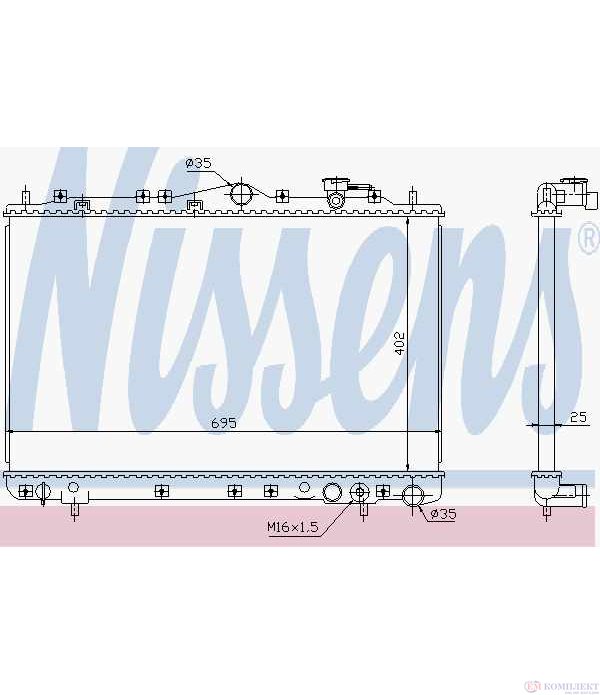 РАДИАТОР ВОДЕН HYUNDAI SONATA II (1988-) 2.0 i 16V - NISSENS