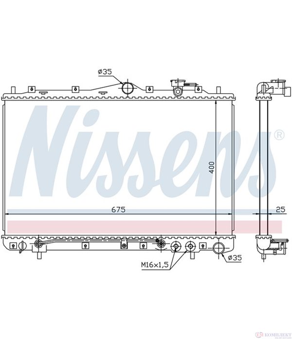 РАДИАТОР ВОДЕН HYUNDAI SONATA III (1993-) 2.0 i 16V - NISSENS