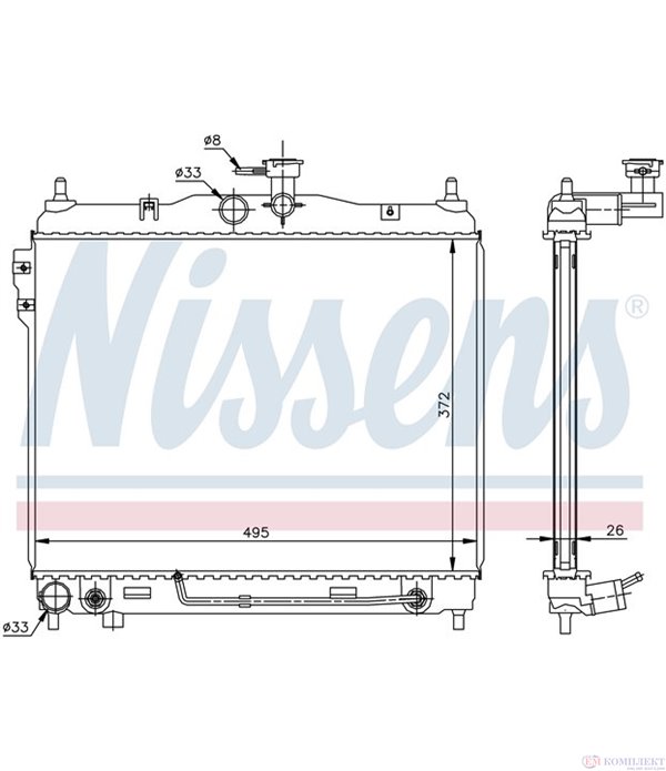 РАДИАТОР ВОДЕН HYUNDAI GETZ (2002-) 1.6 - NISSENS