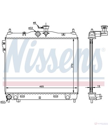 РАДИАТОР ВОДЕН HYUNDAI GETZ (2002-) 1.4 i - NISSENS