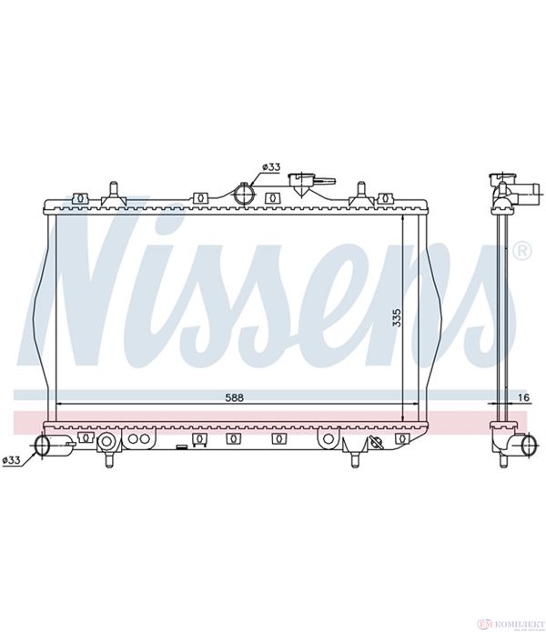 РАДИАТОР ВОДЕН HYUNDAI ACCENT I SEDAN (1994-) 1.5 i 16V - NISSENS