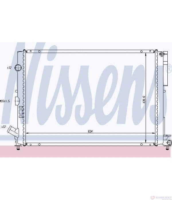 РАДИАТОР ВОДЕН RENAULT LAGUNA GRANDTOUR (1995-) 2.2 D - NISSENS