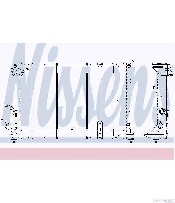 РАДИАТОР ВОДЕН RENAULT LAGUNA GRANDTOUR (1995-) 2.2 dT - NISSENS