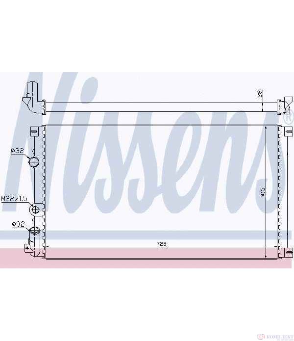 РАДИАТОР ВОДЕН NISSAN INTERSTAR (2002-) dCi 120 - NISSENS