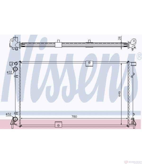 РАДИАТОР ВОДЕН VAUXHALL VIVARO COMBI (2001-) 2.5 DTI - NISSENS