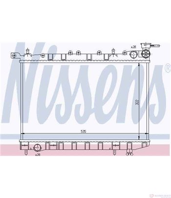 РАДИАТОР ВОДЕН NISSAN SUNNY III (1990-) 1.6 i 16V 4WD - NISSENS