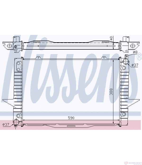 РАДИАТОР ВОДЕН VOLVO V70 I COMBI (1996-) 2.5 Bifuel - NISSENS