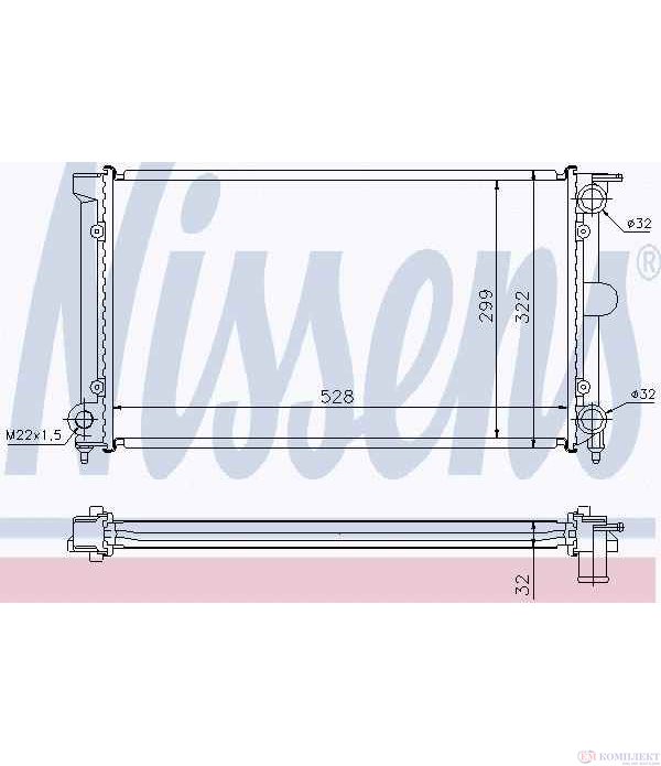 РАДИАТОР ВОДЕН VOLKSWAGEN GOLF II (1983-) 1.8 - NISSENS