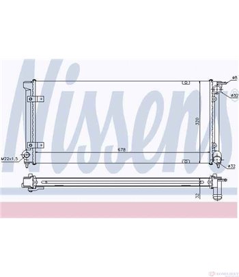 РАДИАТОР ВОДЕН VOLKSWAGEN JETTA II (1984-) 1.8 - NISSENS